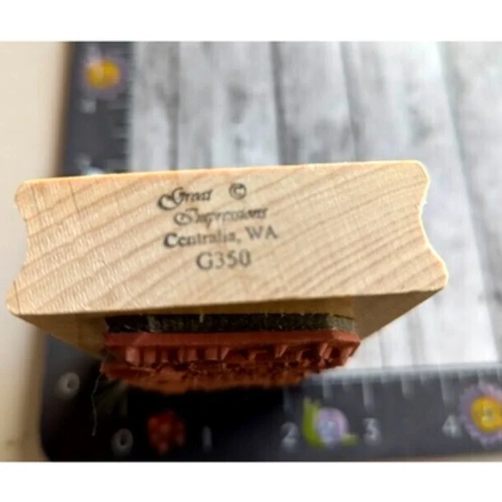 Great Impressions Snowy Winter Village G350 Rubber Stamp Wood #C81